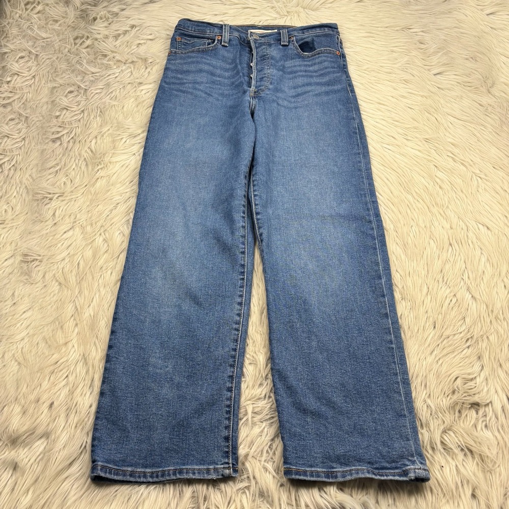 Levi's Women's 29 Light Wash Ribcage Ankle Jeans High Rise Button Fly Classic